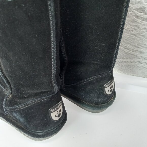 Black Suede BEARPAW Lined Snow Winter Boots Size 9 - Picture 6 of 13